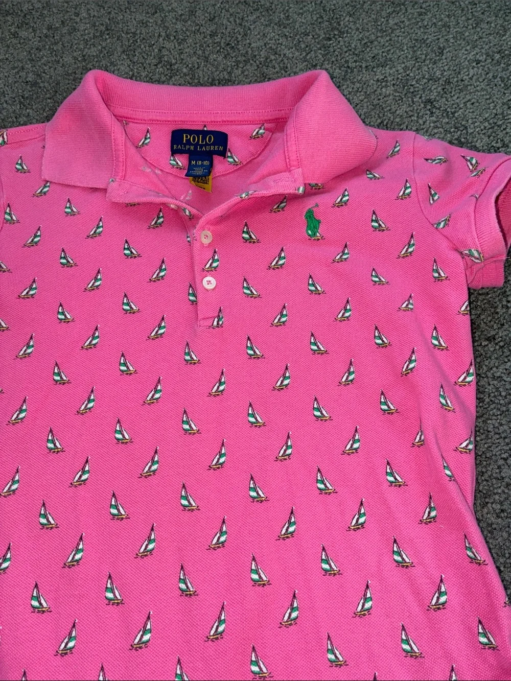 Polo Ralph Lauren Sailboat-Print Stretch Mesh Polo Dress M 8/10